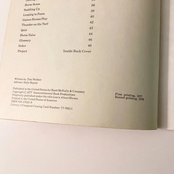 Vintage 1978 Know Your Horses Rand  McNally Know Your Books - Picture 9 of 15